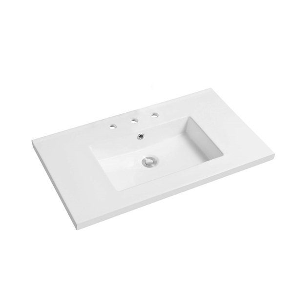 Bellaterra Home 30'' Ceramic Single Bathroom Vanity Top in White with